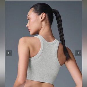 ALO Yoga Light Gray Racerback Sports Bra